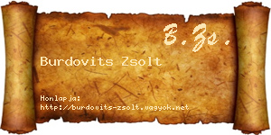 Burdovits Zsolt névjegykártya